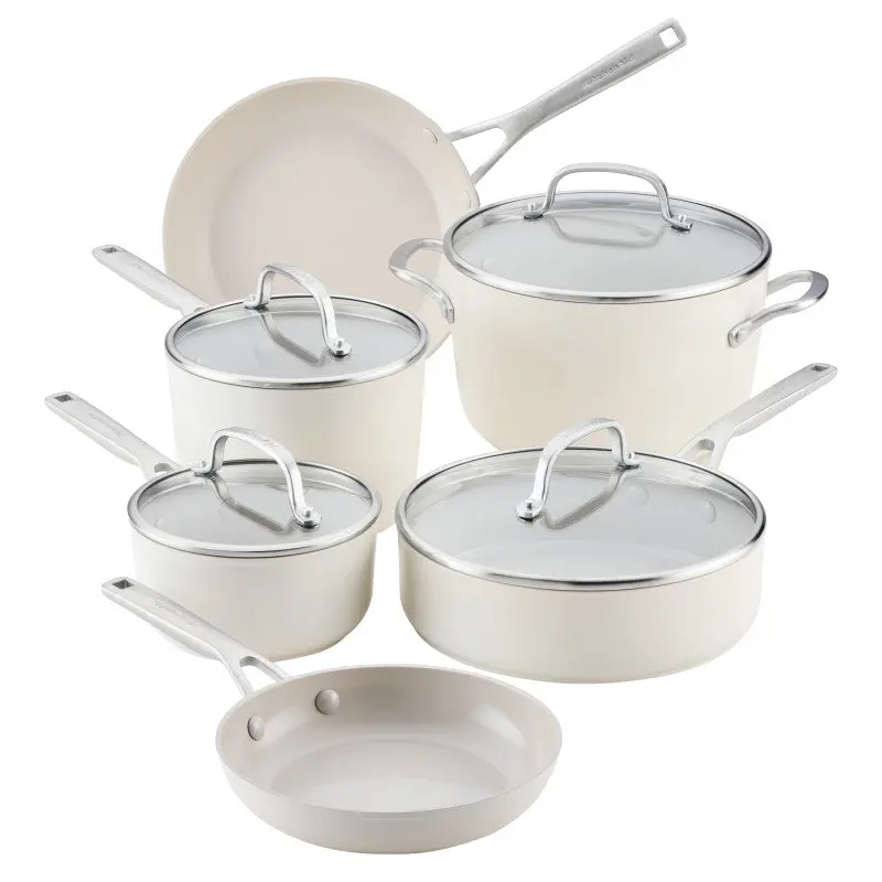 10-Piece Ceramic-Nonstick Hard-Anodized Cookware Set 2