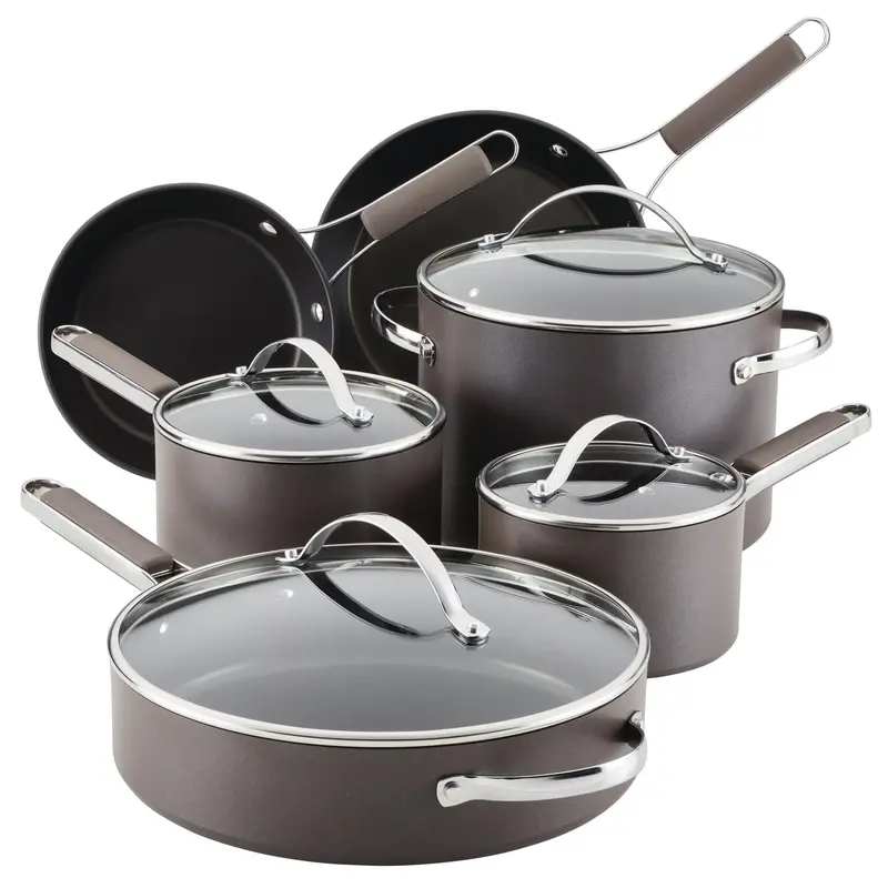 10-Piece Hard-Anodized Nonstick Cookware Collection 1