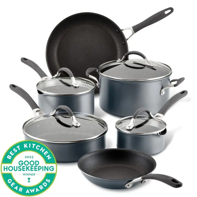 10-Piece Scratchdefense™ A1 Series Heavy-Duty Nonstick Cookware Set 1