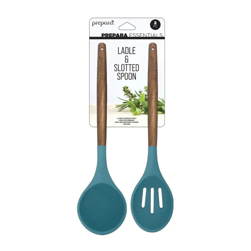 2-Piece Kitchen Utensil Set: Ladle & Slotted Spoon 1