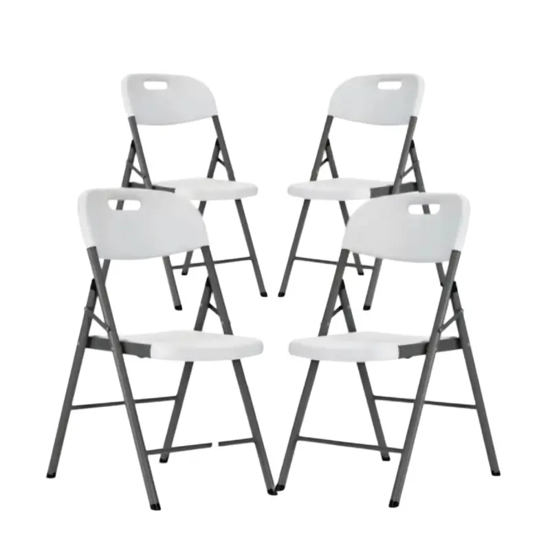 4-Pack Folding Plastic Chairs – Clean White Mate Design 1