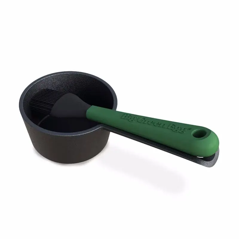 Big Green Egg Cast Iron Sauce Pot With Integrated Basting Brush 1