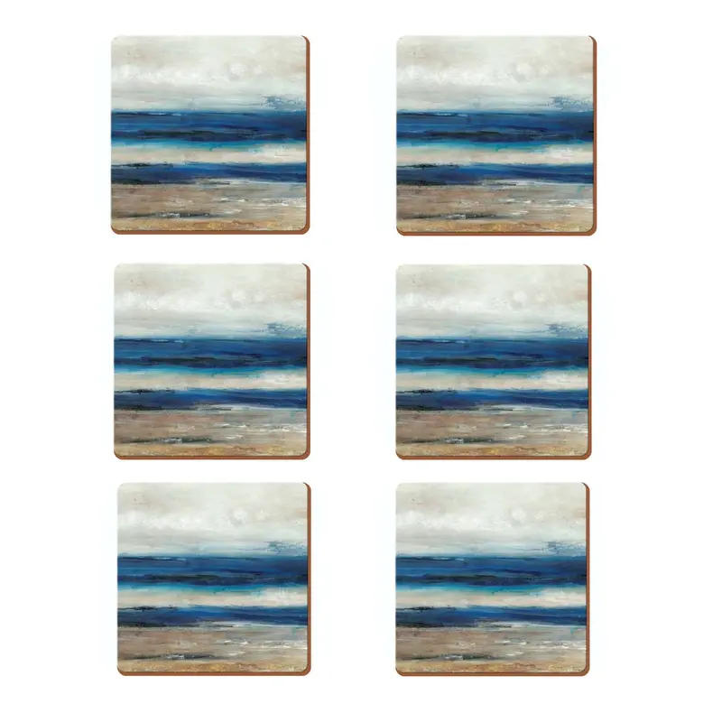 Creative Tops Blue Abstract Coaster Set – 4-Piece Premium Square Coasters 1