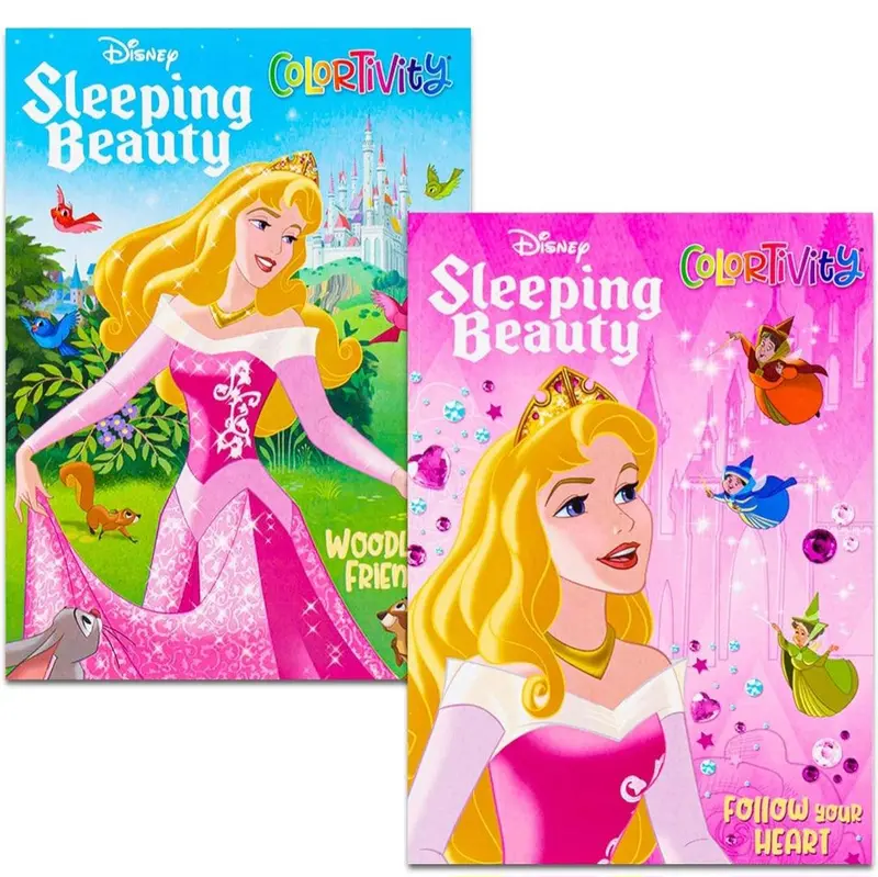 Disney Sleeping Beauty Coloring & Activity Book Bundle – 2-Pack, Fantasy-Themed Fun 1