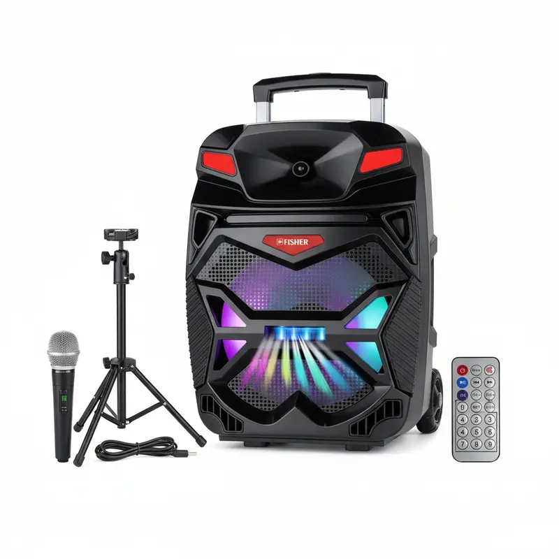 Fisher 15-Inch Led Flame Effect Speaker With Bluetooth Audio And Visual Ambiance 1