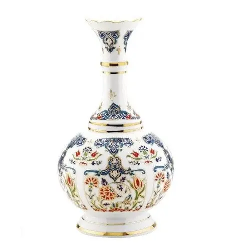 Hand-Painted Blue-And-White Porcelain Vase – Kutahya Style, 1 Piece 1