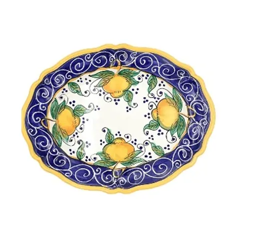 Handcrafted Italian Ceramic Serving Platter – 13-Inch Round Dish 1