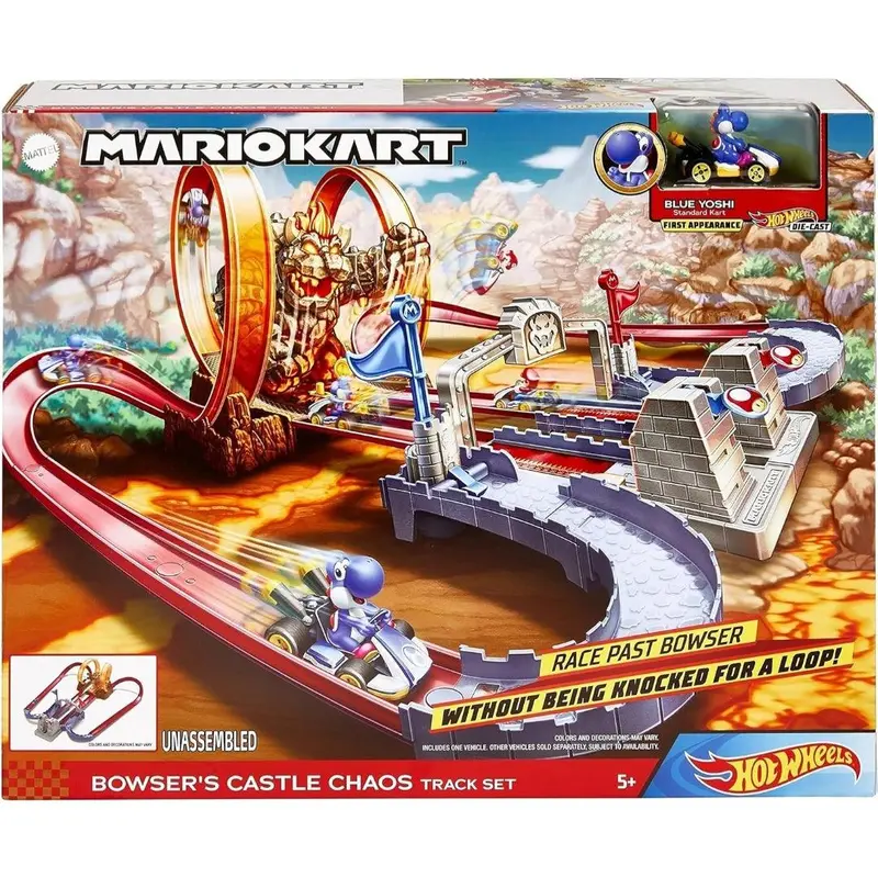 Hot Wheels Mario Kart Browser’S Castle Chaos Race Track Playset 1
