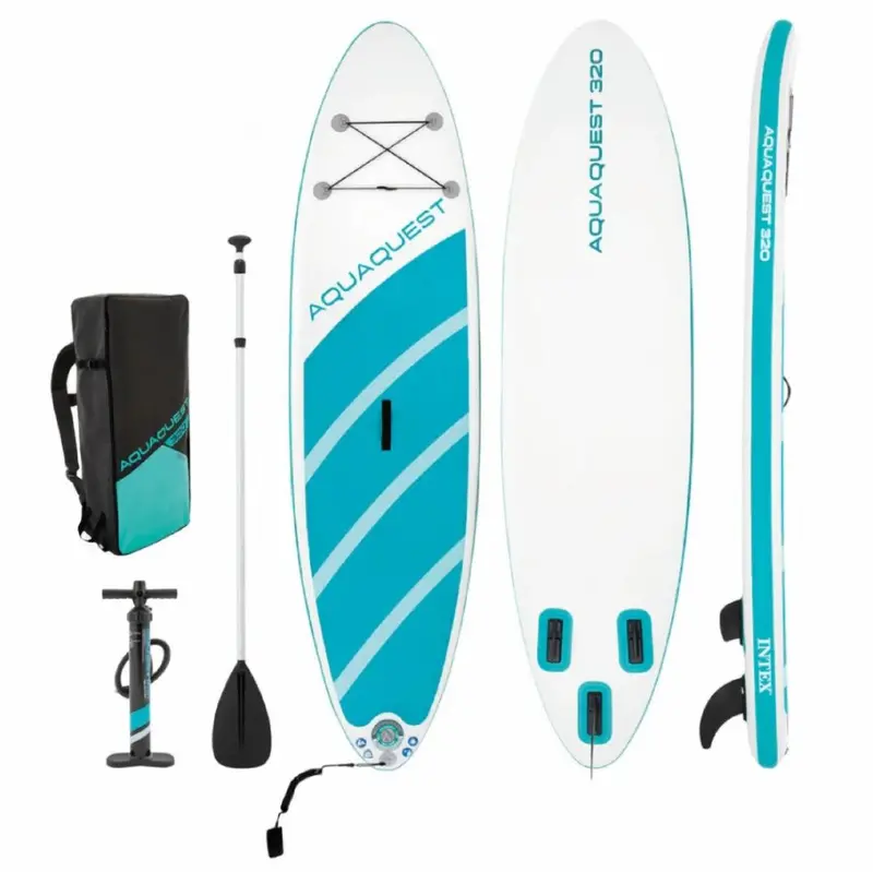 Intex Aquaquest 10'6" Inflatable Stand-Up Paddle Board Package With Accessories 1