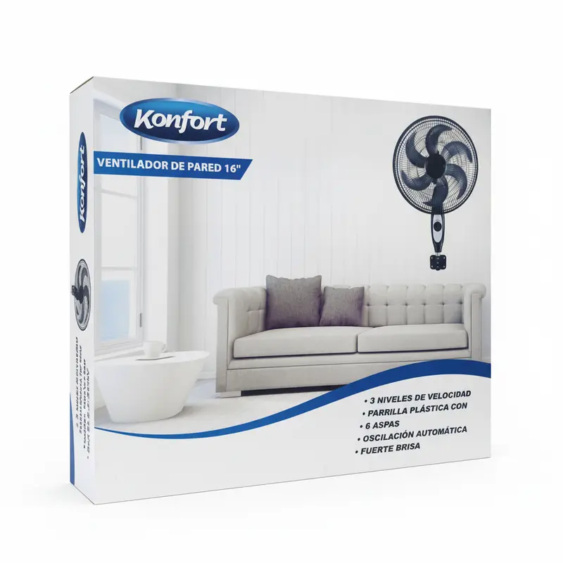 Konfort 18-Inch Plastic-Blade Wall Fan – Quiet Indoor Airflow 2