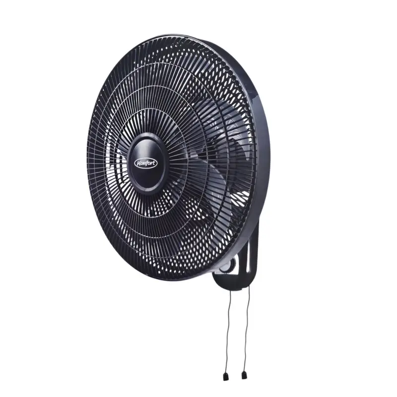 Konfort 18-Inch Wall-Mount Fan – Quiet Oscillating Blade With Black Plastic Housing 1