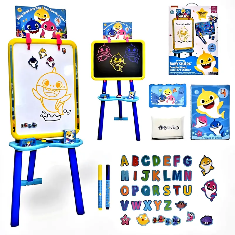 Nickelodeon Pinkfong Baby Shark Double-Sided Easel Art Station 1