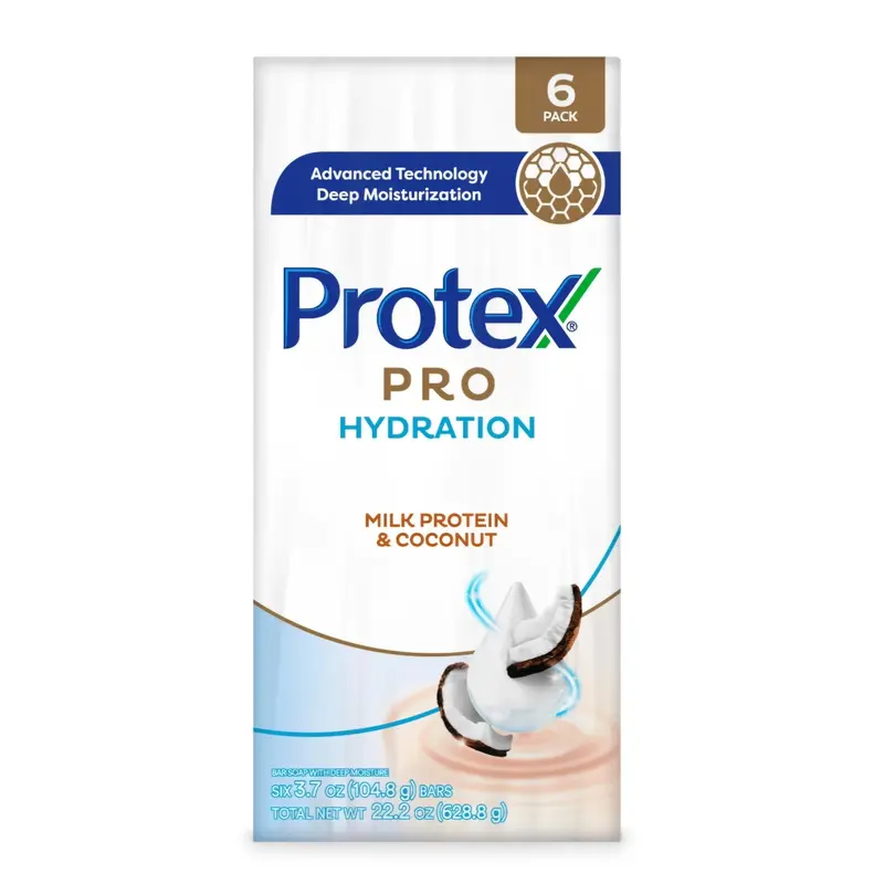 Protex Pro-Hydration Milk & Coconut Bar Soap – 6-Pack, 3.7 Oz Each 1