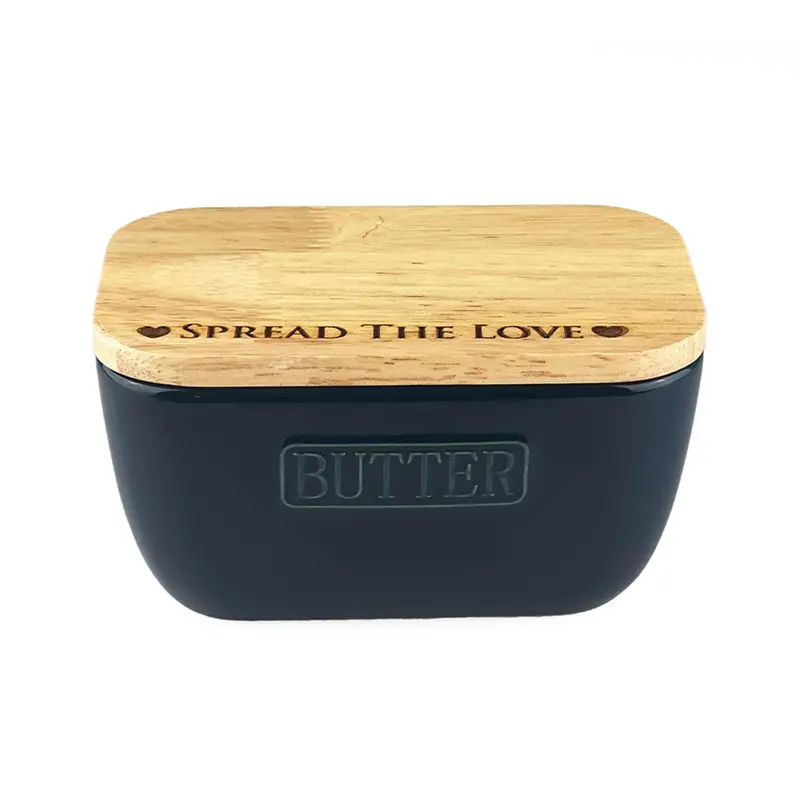 Selbrae House Blue Ceramic Butter Dish – 'Spread The Love' Edition 1