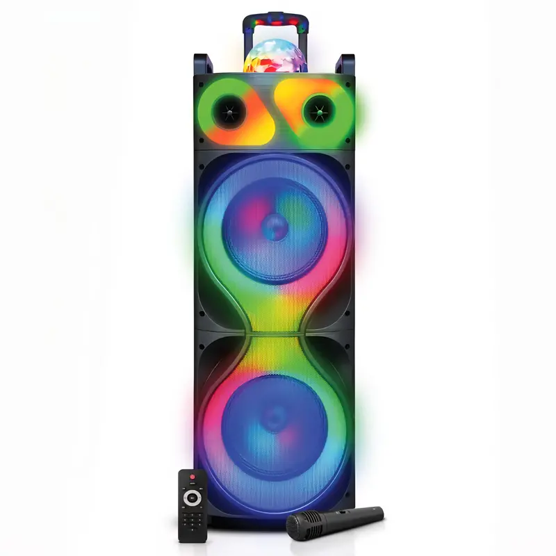 Toptech Rock-212 Portable Bluetooth Speaker – Disco Flame Effects & High-Power Output 1