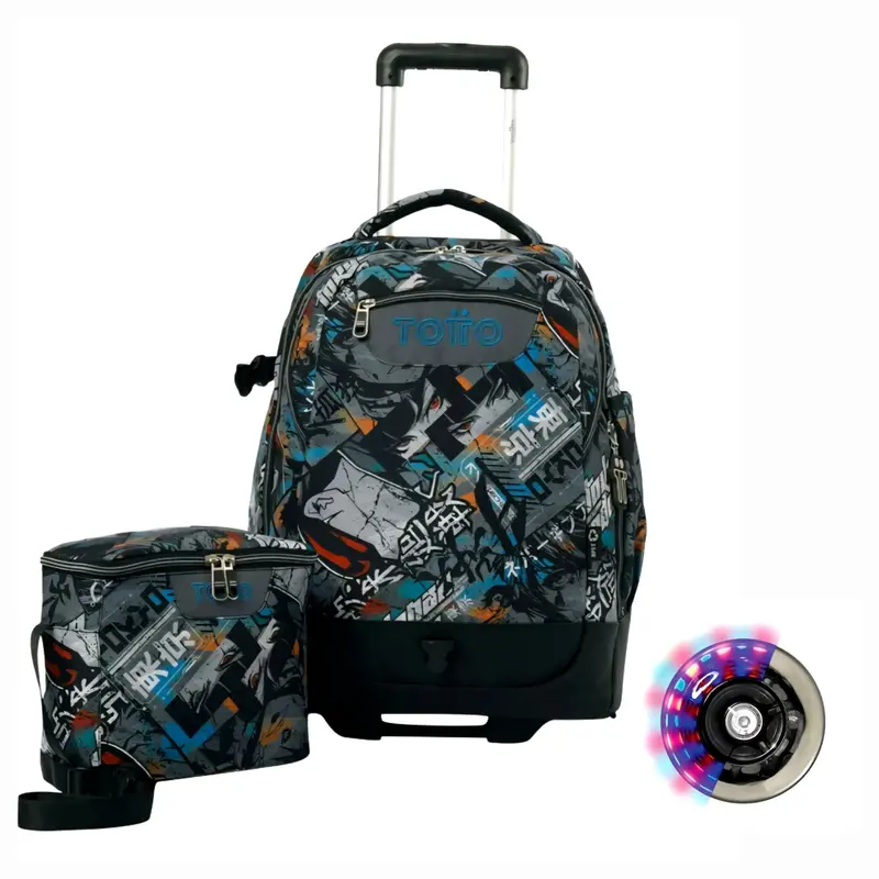 Totto Anime-Themed Rolling Backpack – Illuminated Wheels & Rue Buje Style 1