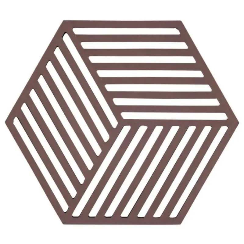 Zone Denmark Chocolate Hexagonal Silicone Cooking Trivet 1