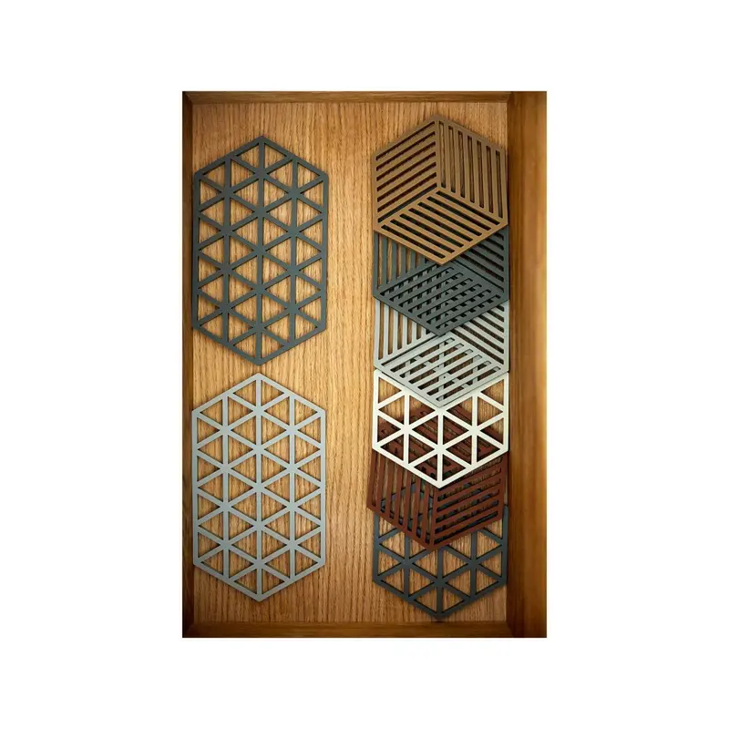 Zone Denmark Hexagon Silicone Trivet In Terracotta Hue 2